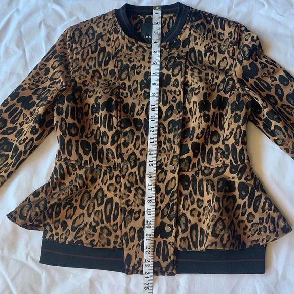 Trouve Leopard Print Peplum Jacket Small - Picture 4 of 7